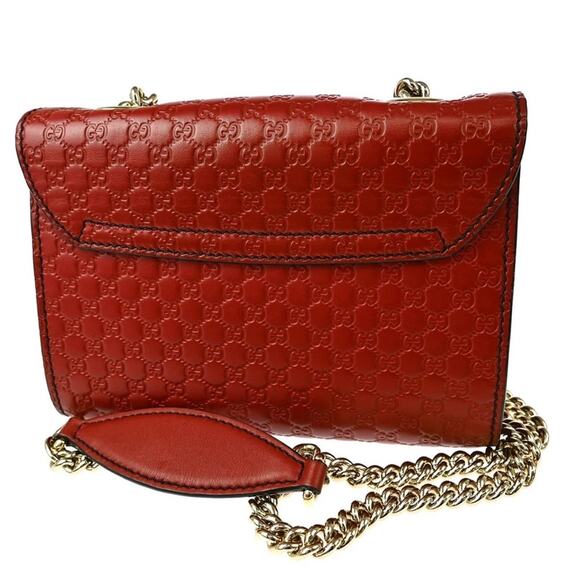 GUCCI Soft Microguccissima Mini Emily Chain Shoulder Bag Rosso - Picture 2 of 7